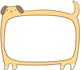 Cute Cartoon Dog Framed Border with Copyspace for Pets and Kids