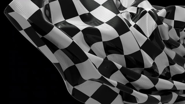 Dynamic waving checkered racing flag. Symbol of speed, competition, and finish line. Perfect for motorsport and victory
