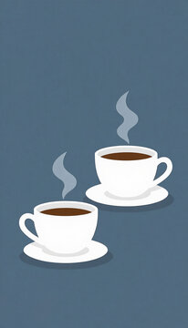 Charming Morning Ritual with Cozy Coffee Cups and Delicate Saucers on a Sunlit Table, Inviting Warmth and Togetherness