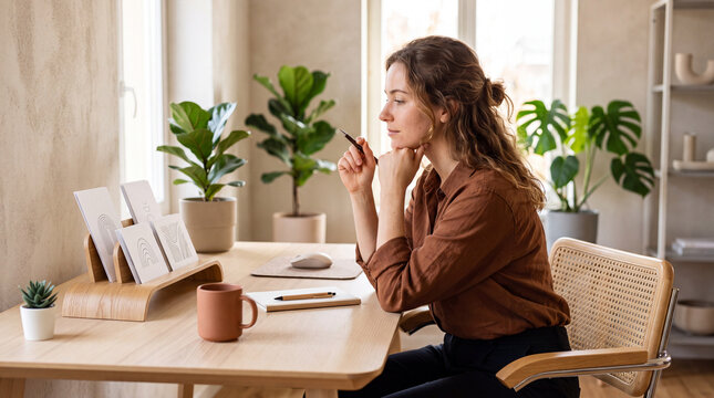 Positive affirmation cards displayed in a modern workspace with soft natural light. Visual reminders supporting mental well-being, motivation, positive psychology, mindfulness, growth mindset, and dai