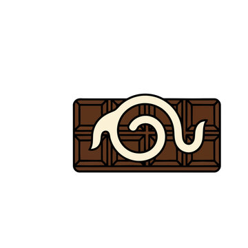 Chocolate bar with cream swirl