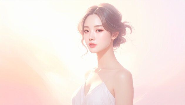 Soft Beauty Portrait in Pastel Light