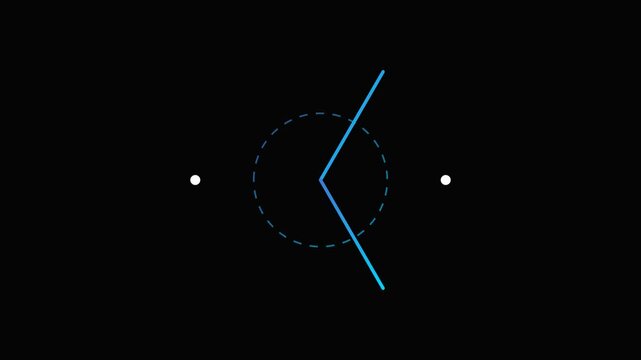 Abstract geometric representation of a clock face on a dark background