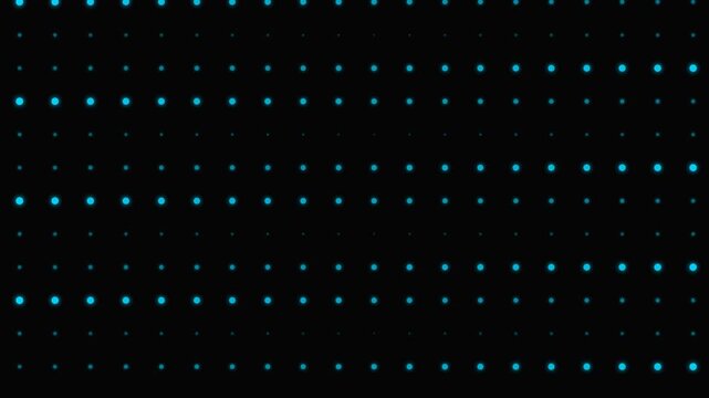 Abstract grid of glowing blue dots against a deep black background