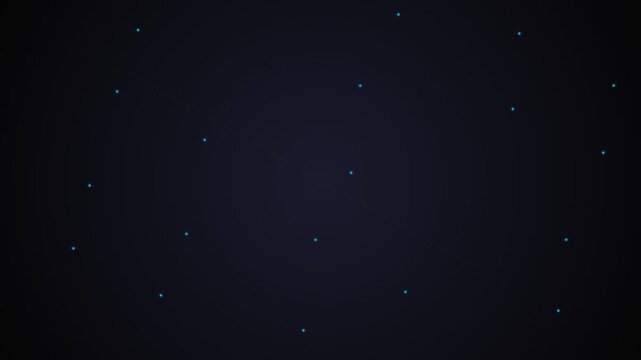 A minimalist view of glowing light dots scattered across a dark background