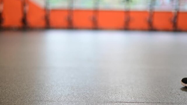 red ball bounce roll across the screen, selective focus video, b roll background