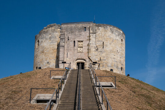 The exterior of Clifford's Tower and Mound in York, part of the old Castle
