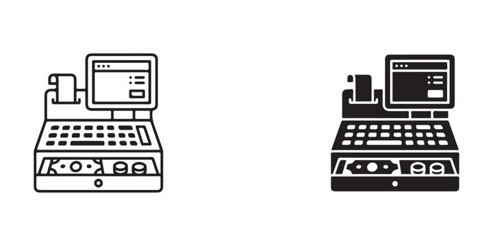 Vintage computer illustration featuring classic desktop machines with monitors and keyboards isolated on transparent background
