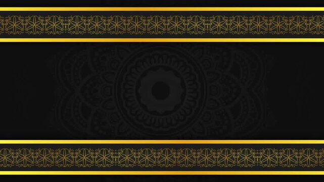 Elegant Islamic Gold Border Background Loop for Ramadan and Eid Mubarak Videos.