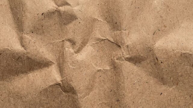 Brown Crumpled Paper Texture Moving in Different Angles for Creative Video Production Background Stop Motion Overlay