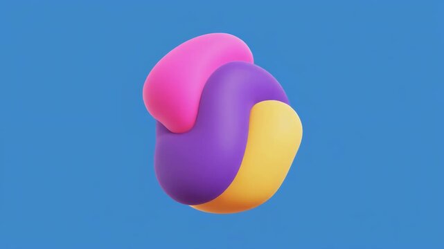 Abstract 3D organic shape morphing with smooth motion in studio lighting for branding