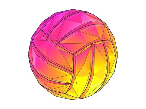 Geometric ball vibrant gradient isolated