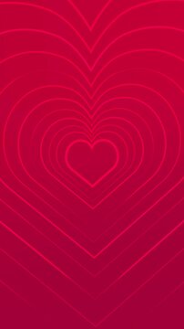 Animated expanding heart echoing on red background