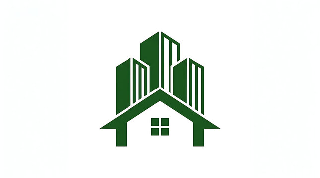 Modern eco-friendly city skyline with sustainable buildings. Green urban architecture for corporate real estate and environmental design projects.