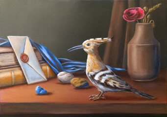 Still life with hoopoe and letter © Andrea Danti
