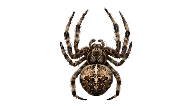 Garden spider with wildlife,, arachnid isolated as PNG