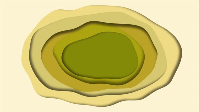 Moving Organic Rounded Circle Layers Paper Cut Abstract Background