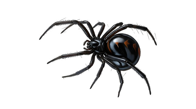 Black widow spider with arachnid, poisonous isolated as PNG