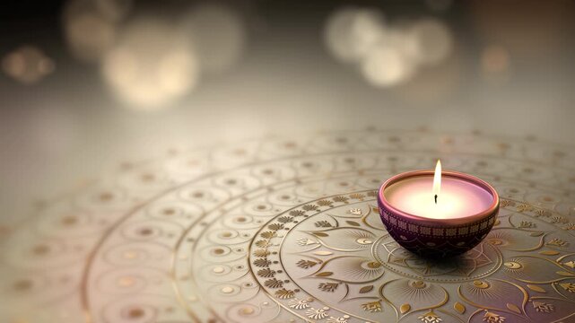 Diwali festival background with ornate Indian mandala, golden decorative elements, vibrant purple and gold luxury backdrop, festive celebration design with copy space for greeting cards, banners