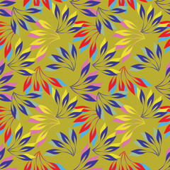 Fototapeta premium Floral brush strokes seamless pattern background for fashion textiles, graphics, backgrounds and crafts 