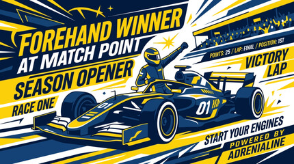 Obraz premium Formula One Victory Lap Celebrating Season Opener Grand Prix Triumph