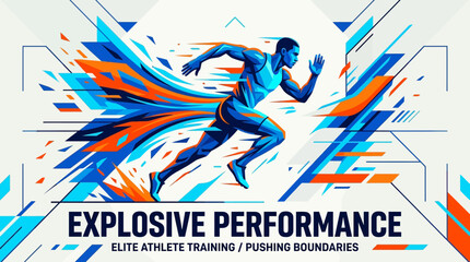 Obraz premium Explosive Athlete Motion Graphic And Dynamic Runner
