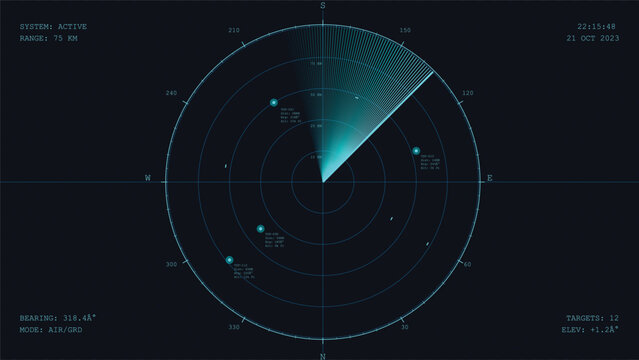 Advanced Tactical Radar Sweep Navigation HUD Background