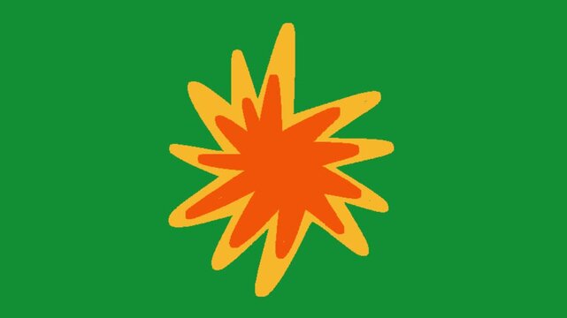 2D Hand Drawn Explosion Spark Burst Animation Green Screen Overlay