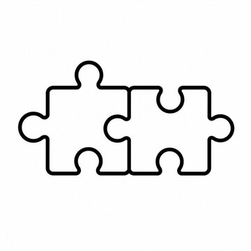 Puzzle Connection Line Icon in Minimal Outline Style