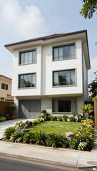 Fototapeta premium modern house with garden