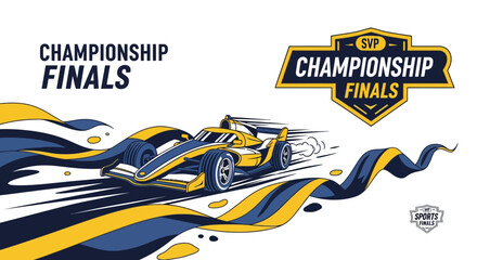 Obraz premium Exciting Championship Finals Racing Car Illustration For Sports Promotions