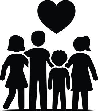 Family Love Care Welfare Support Vector Icon For Charity Logo
