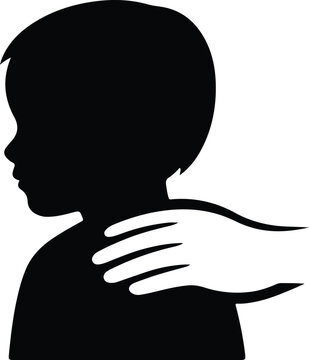Child Care Protective Hand Support Vector Icon For Adoption Logo