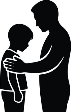Parent Child Mentoring Guidance Support Vector Icon For Charity Logo