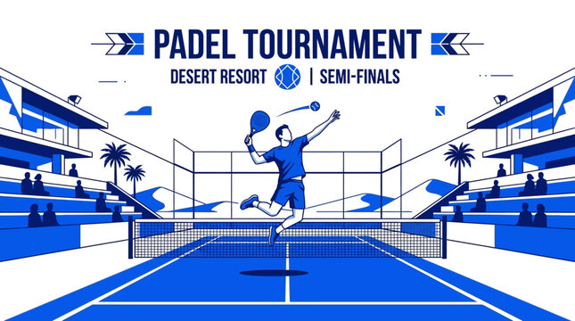 Energetic Padel Tennis Championship Competition With Dynamic Player Action