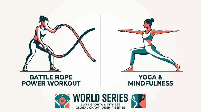 Elite Sports And Fitness Warrior And Yogi Poses