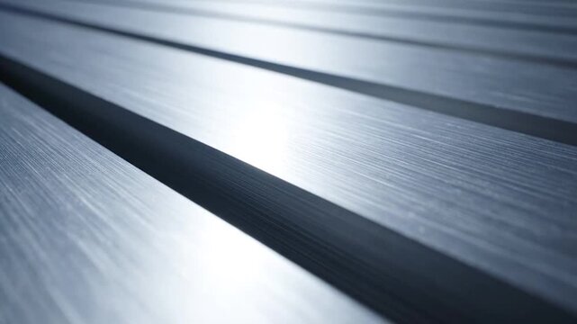 Close up of brushed metal industrial slats.