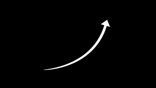 Abstract arrow business graph icon animation background. arrow rising transparent channel. Abstract arrow growth chart of economy icon