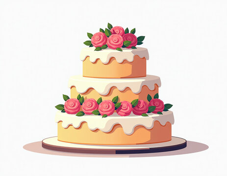 Luxurious Wedding Cake Adorned with Fresh Coral and White Flowers, Exuding Romance and Opulence for a Dreamy Celebration