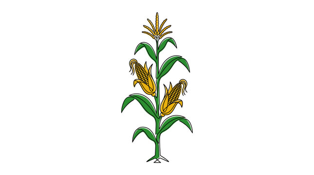 Corn Stalk Vector Illustration