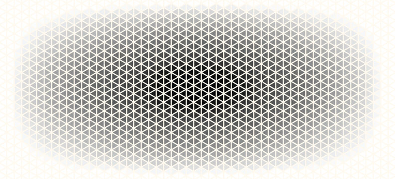 Triangle Shapes Vector Abstract Geometric Technology Background. Radial Composition Halftone Frame Triangular Retro Simple Pattern. Minimal Style Dynamic Tech Wallpaper