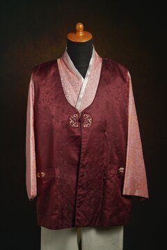Korean Traditional Male Hanbok consist Upper Garment called Jeogori and Vest called Jokki with white pant