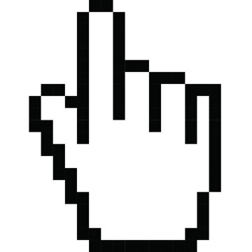 hand cursor pixel art icon