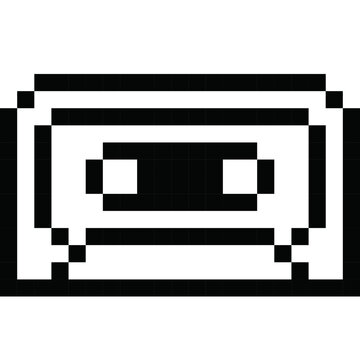 cassette tape pixel art icon