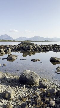 Lofoten Islands as seen from a Melbu beach