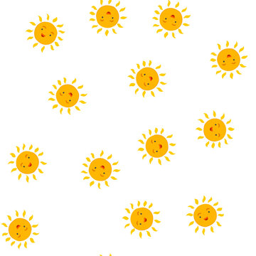 pattern face sun character cartoon. vintage fun, groovy happy, emoji smile face sun character sign. seamless symbol vector illustration