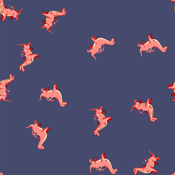 seamless pattern rex dinosaur character cartoon. kids brachiosaurus, fun ankylosaurus, t happy rex dinosaur character sign vector