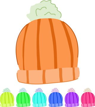 ribbed winter hat knit cartoon. chunky wool, fleece alpaca, merino cashmere ribbed winter hat knit sign vector