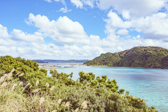 慶良間諸島　天城展望台からの景色（阿嘉大橋方面）
