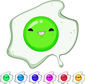 mascot egg character cartoon. face funny, fun hedoodle, fried smile mascot egg character sign colorful illustration